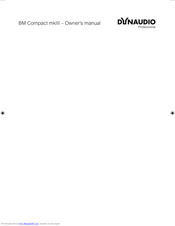 Dynaudio BM Compact mkIII Owner's Manual