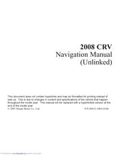 Honda Automobiles 2008 CRV Manual