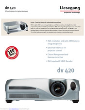 Liesegang dv 420 Technical Specifications