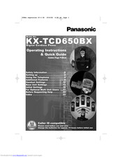 Panasonic KX-TCD650BX Operating Instructions & Quick Manual