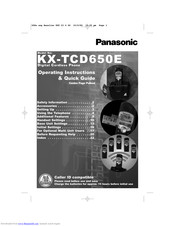 Panasonic KX-TCD650E Operating Instructions & Quick Manual