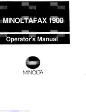 Minolta Minoltafax 1900 Operator's Manual