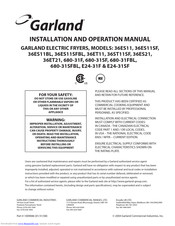Garland E24-31SF Installation And Operation Manual
