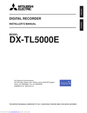 Mitsubishi Electric DX-TL5000E Installer Manual