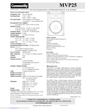 Community MVP25 Specifications