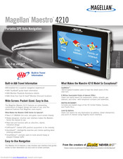 Magellan Maestro 4210 - Automotive GPS Receiver Specification Sheet