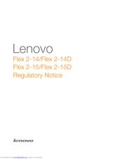 Lenovo Flex 2-15D Regulatory Notice
