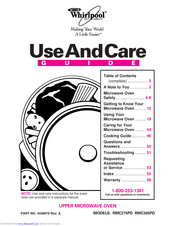 Whirlpool RMC275PD Use And Care Manual