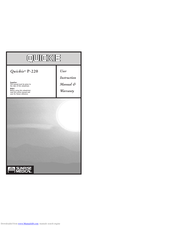 Quickie Integrated C.G. Tilt P-220 User Instruction Manual & Warranty