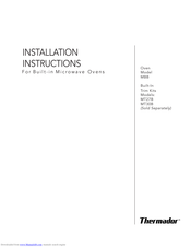 Thermador MT27B Installation Instructions Manual