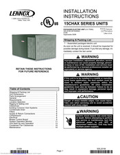 Lennox 15CHAX?30 Installation Instructions Manual