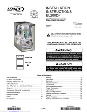 Lennox MERIT EL280DF070P36A Installation Instructions Manual