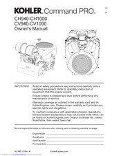 Kohler Command Pro CH940-CH1000 Owner's Manual
