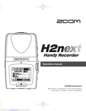 Zoom H2next Operation Manual