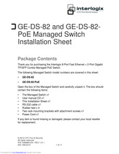 Interlogix GE-DS-82 Installation Sheet