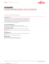 Fujitsu ESPRIMO Mobile V6555 Datasheet