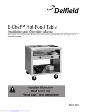 Delfield E-Chef Installation And Operation Manual