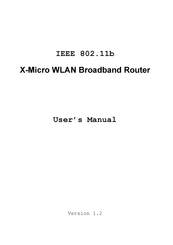 X-Micro Wireless LAN Broadband Router Owner's Manual