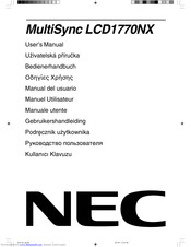 Nec MultiSync LCD1770NX User Manual