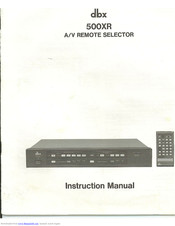 dbx 500XR Instruction Manual