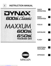 Minolta DYNAX 600si Classic Instruction Manual