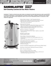State Water Heaters Sandblaster SBD30 150 NE Specifications