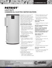 State Water Heaters PCE 30 20LSA Brochure & Specs