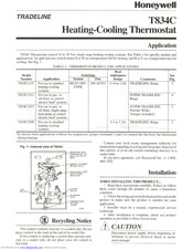 Honeywell T834C Quick Manual