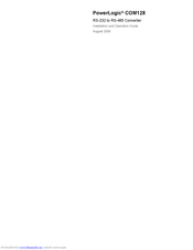 PowerLogic COM128 Installation And Operation Manual