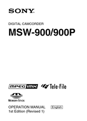 Sony MSW-900P Operation Manual