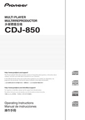 Pioneer CDJ-850 Operating Instructions Manual