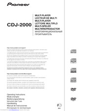 Pioneer CDJ-2000 Operating Instructions Manual