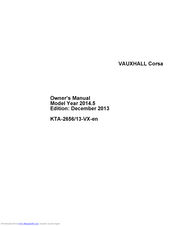 Vauxhall Corsa 2014 Owner's Manual