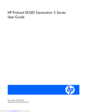 HP ProLiant DL580 G5 User Manual
