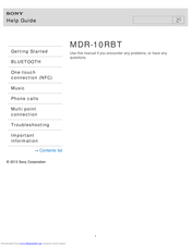 Sony MDR-10RBT User Manual