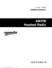 Optimus AM/FM Headset Radio Owner's Manual