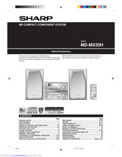 Sharp MD-MX30H Operation Manual