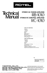 Rotel RC-1010 Technical Manual