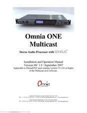 Omnia ONE Multicast Installation And Operation Manual