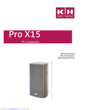K+H Vertriebs Pro X15 Operating Manual