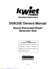 kWiet Power DGK25E Owner's Manual