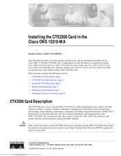 Cisco CTX2500 Installation Manual