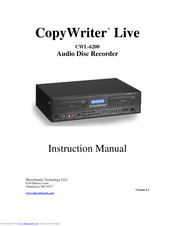 MicroBoards Technology CopyWriter  Live CWL-6200 Instruction Manual