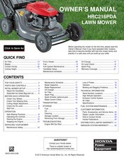 Honda HRC216PDA Owner's Manual