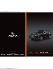 Acura 2013 RDX Advanced Technology Manual