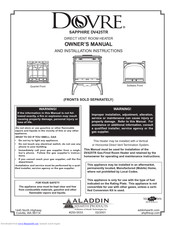 Dovre SAPPHIRE DV425TR Owner's Manual And Installation Instructions
