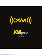 XM Satellite Radio XMp3 User Manual