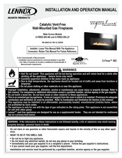 Lennox Hearth Products X-FIRES-WS-NG Installation And Operation Manual