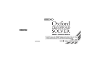 Seiko Oxford Crossword Solver ER3000 Operation Manual