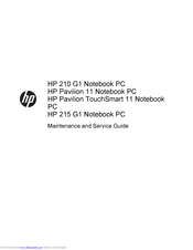 HP 210 G1 Maintenance And Service Manual